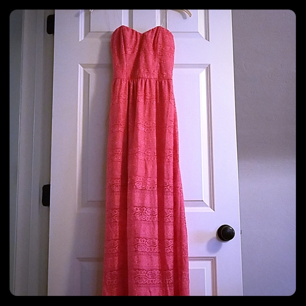 coral maxi dress